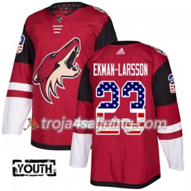 Arizona Coyotes tröja Oliver Ekman-Larsson 23 Röd USA Flag Fashion 2017-2018 Adidas Authentic - NHL Tröjor Barn